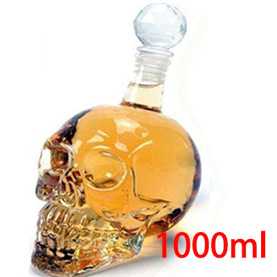 SKULL GLASS HEAD CUP WHISKY WINE CRYSTAL BOTTLE