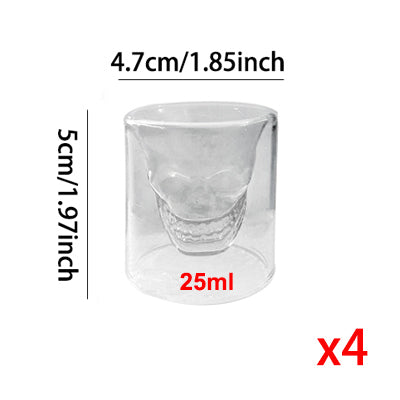 SKULL GLASS HEAD CUP WHISKY WINE CRYSTAL BOTTLE