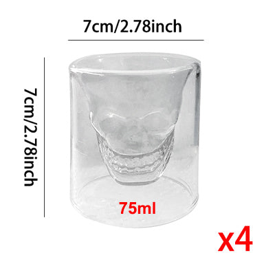 SKULL GLASS HEAD CUP WHISKY WINE CRYSTAL BOTTLE