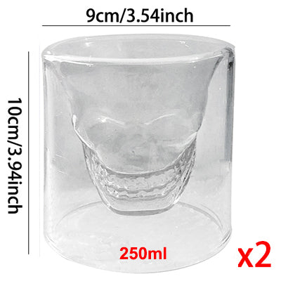 SKULL GLASS HEAD CUP WHISKY WINE CRYSTAL BOTTLE