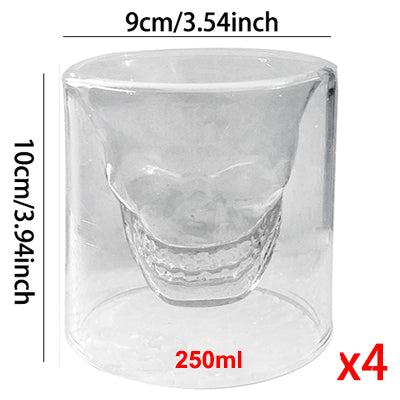 SKULL GLASS HEAD CUP WHISKY WINE CRYSTAL BOTTLE