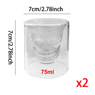 SKULL GLASS HEAD CUP WHISKY WINE CRYSTAL BOTTLE