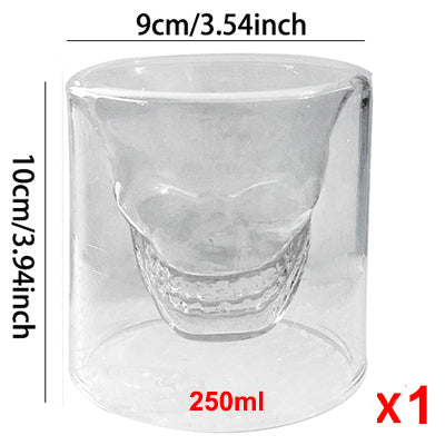 SKULL GLASS HEAD CUP WHISKY WINE CRYSTAL BOTTLE