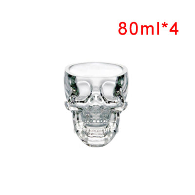 SKULL GLASS HEAD CUP WHISKY WINE CRYSTAL BOTTLE