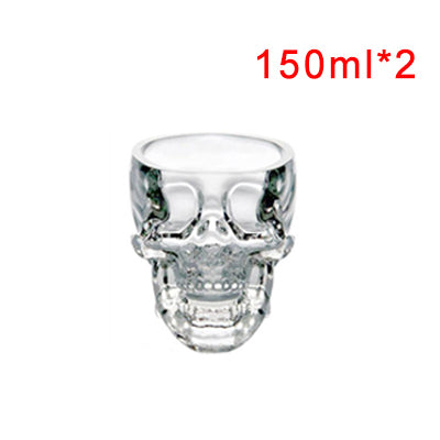 SKULL GLASS HEAD CUP WHISKY WINE CRYSTAL BOTTLE