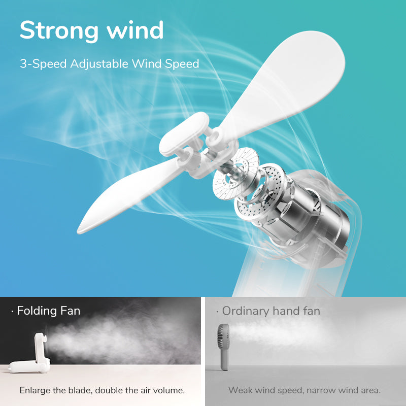 USB Mini Portable Handheld Rechargeable Fans with Light