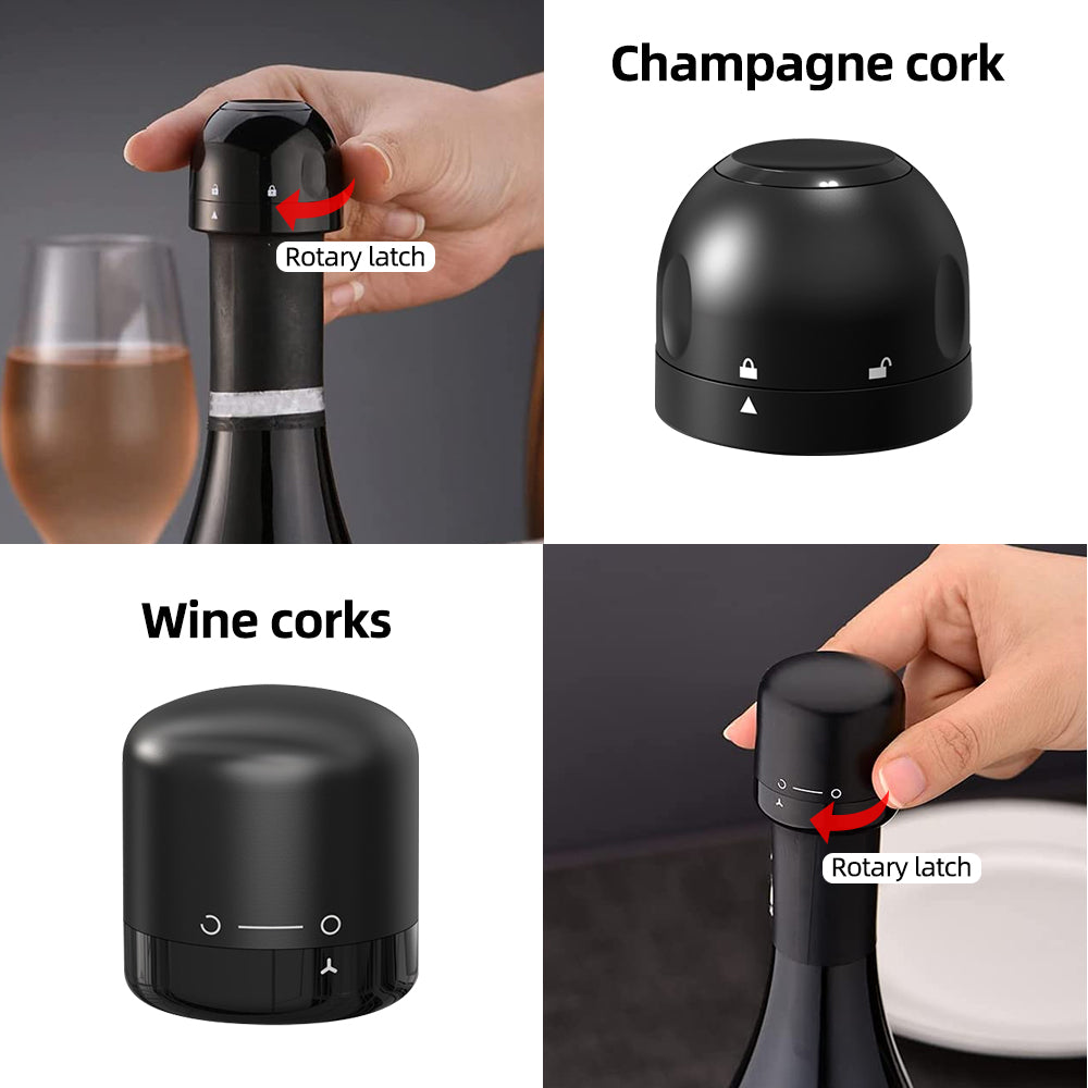 1/2Pcs Vacuum Red Wine Champagne Bottle Stopper Set