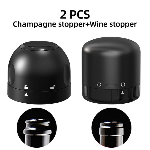 1/2Pcs Vacuum Red Wine Champagne Bottle Stopper Set