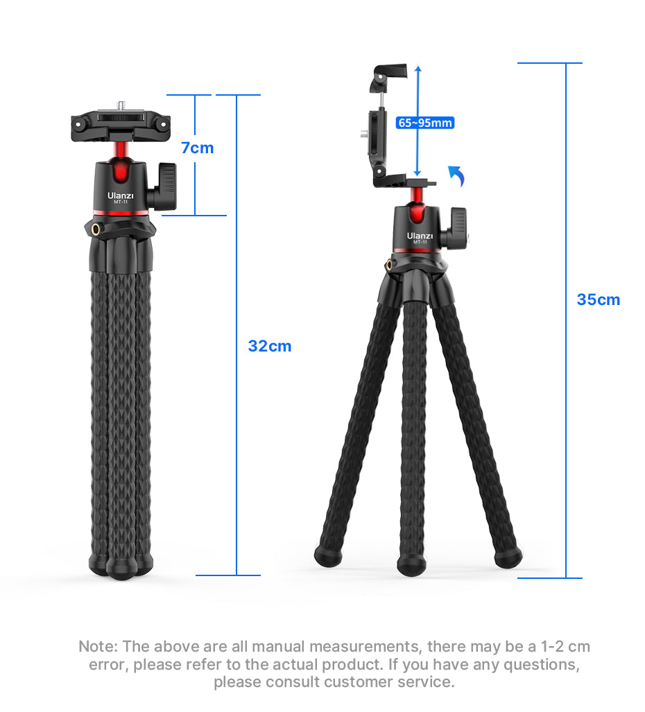 Extend Screw on SLR DSLR GoPro Camera Tripod With Octopus Flexible Tripod