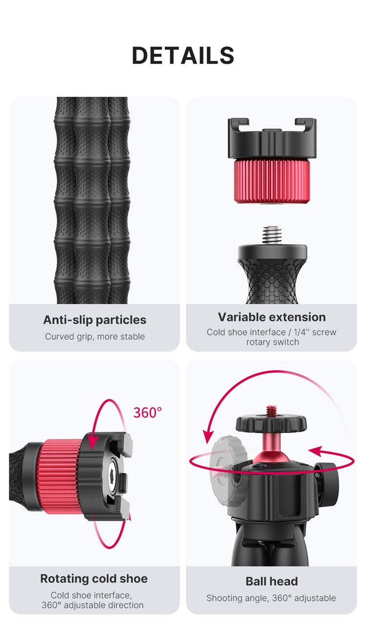 Extend Screw on SLR DSLR GoPro Camera Tripod With Octopus Flexible Tripod