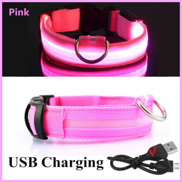 Adjustable LED Glowing Dog Collar