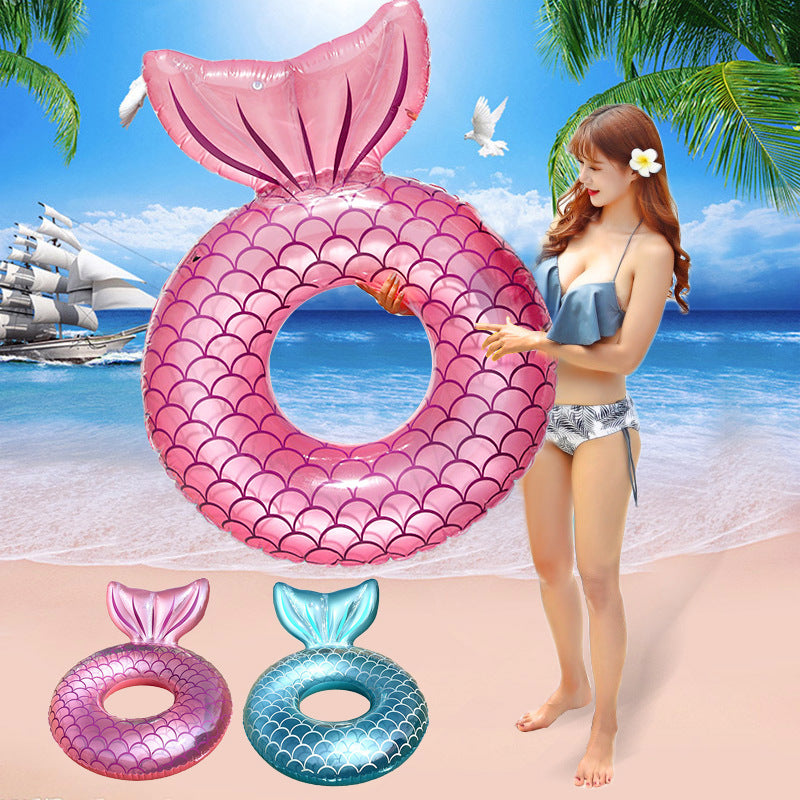 Mermaid With Backrest Pool Inflatable Floating Ring