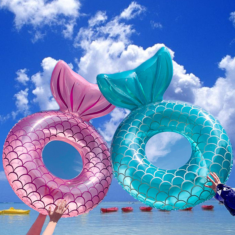 Mermaid With Backrest Pool Inflatable Floating Ring