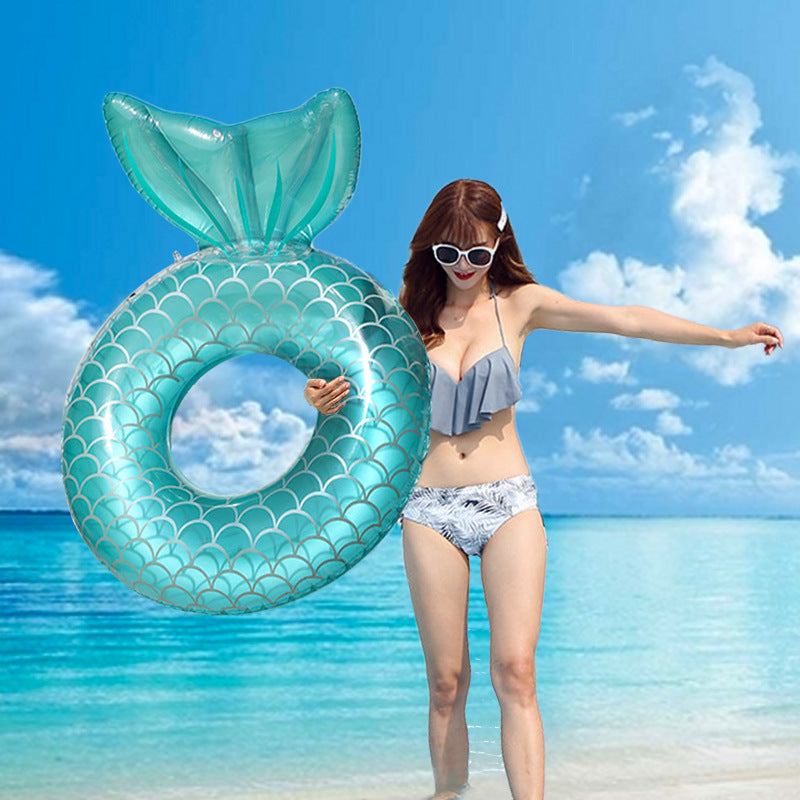 Mermaid With Backrest Pool Inflatable Floating Ring