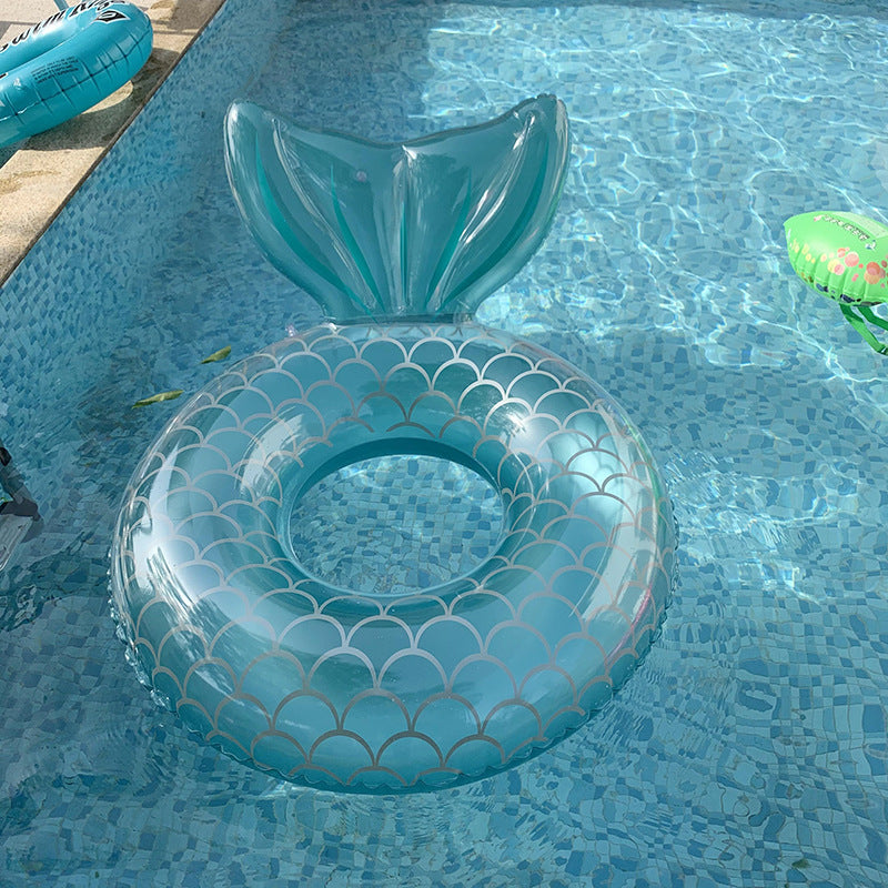 Mermaid With Backrest Pool Inflatable Floating Ring