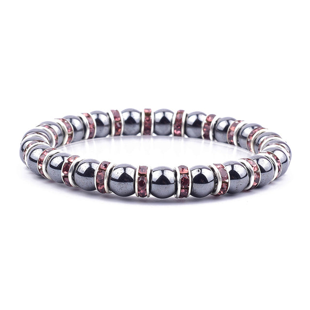 HEMATITE STONE BEADS STRETCH HEALTH CARE BRACELET