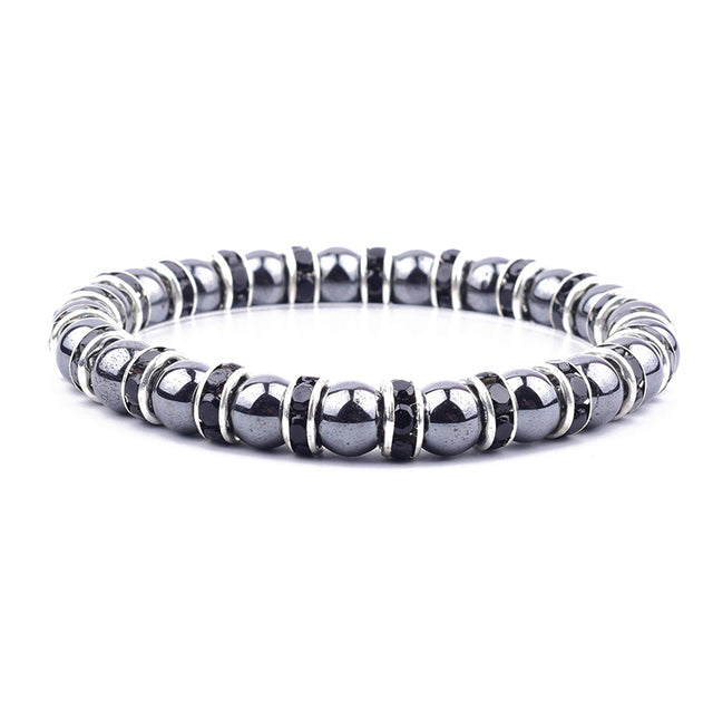 HEMATITE STONE BEADS STRETCH HEALTH CARE BRACELET