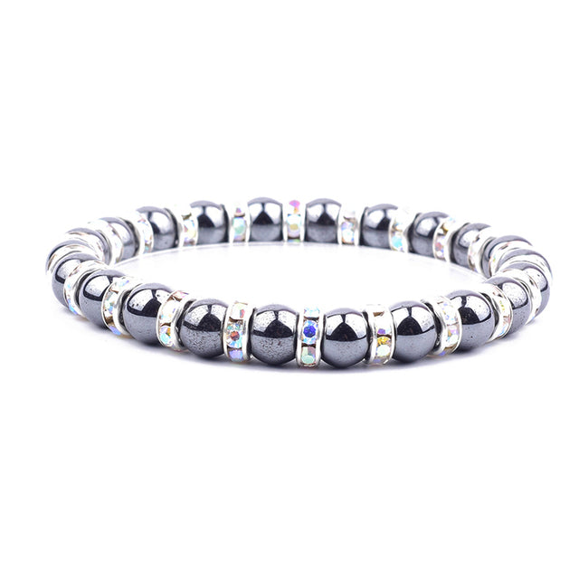 HEMATITE STONE BEADS STRETCH HEALTH CARE BRACELET