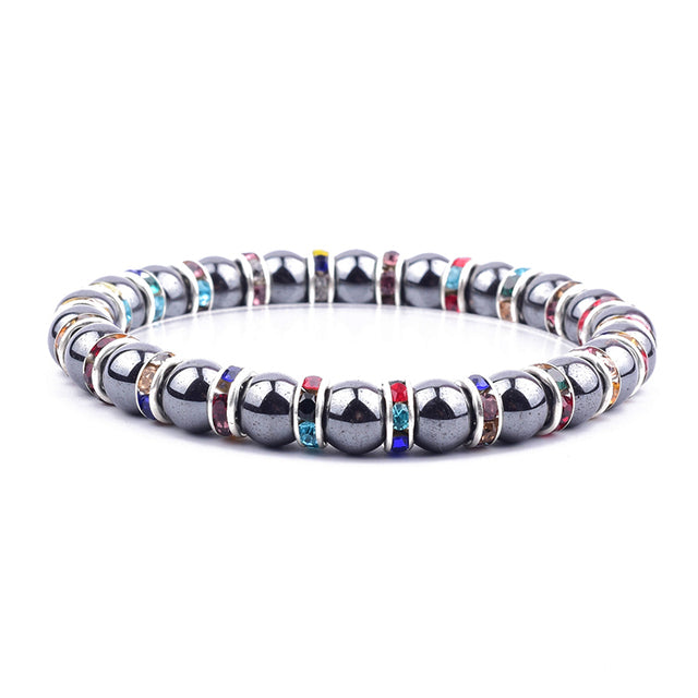 HEMATITE STONE BEADS STRETCH HEALTH CARE BRACELET