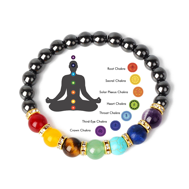 HEMATITE 7 CHAKRA BRACELETS