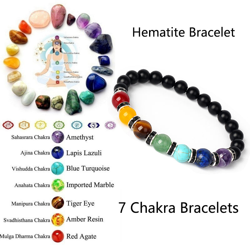 HEMATITE 7 CHAKRA BRACELETS