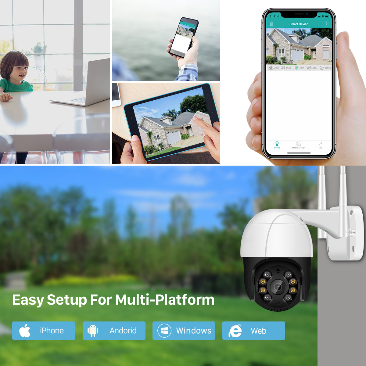 WiFi PTZ IP Camera with 4X Digital Zoom