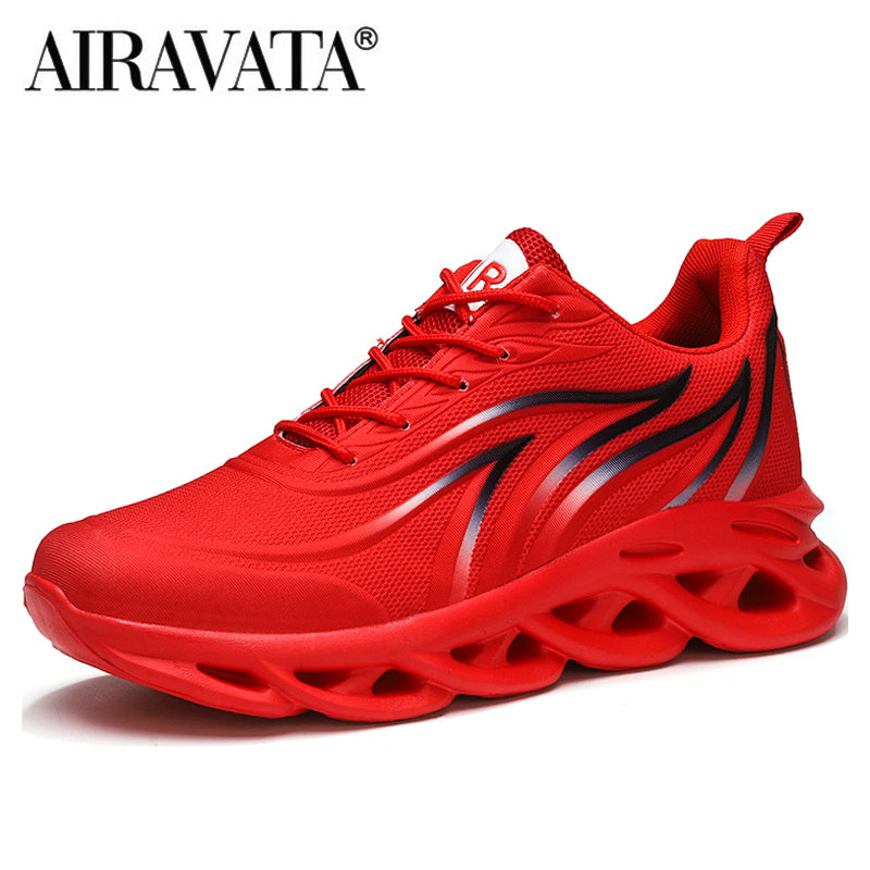 Men's Flame Printed Sneakers Flying Weave Sports Shoes