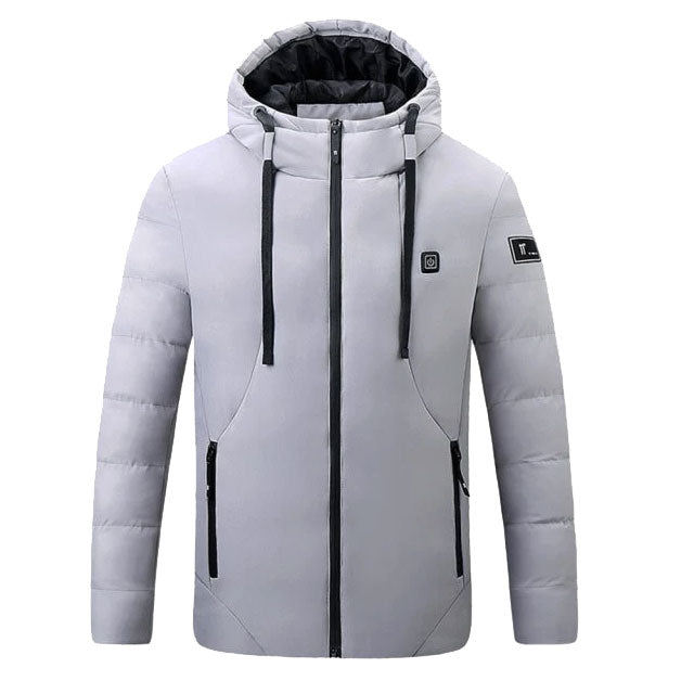 4 Areas Men's Heating Jacket USB Electric Heating Cotton Clothing Thermal Hooded Coat